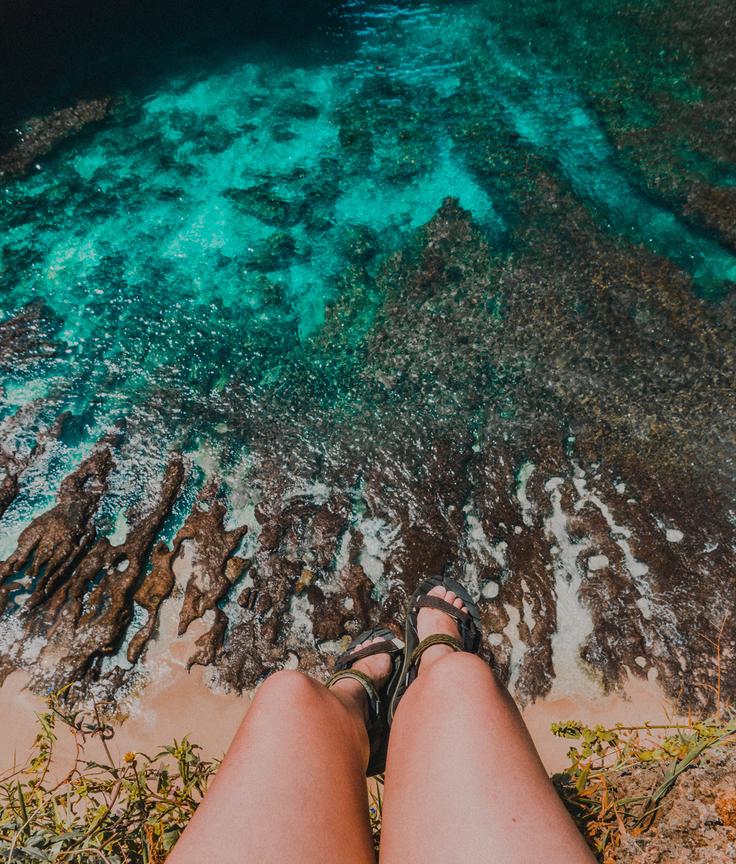 Shot of a manta point in Nusa Penida islands