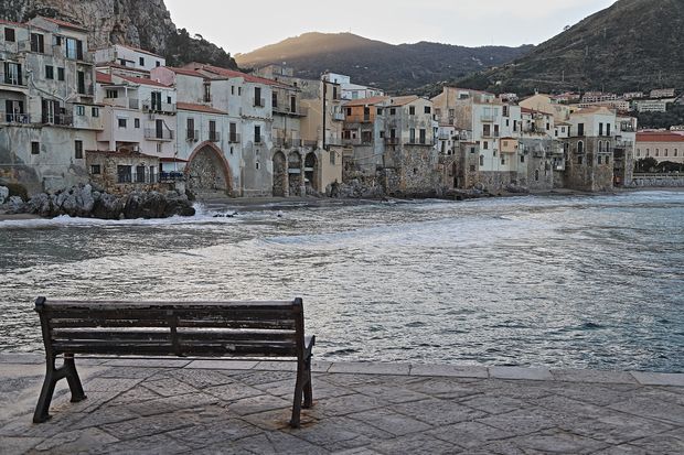 Cefalù around sunset time.