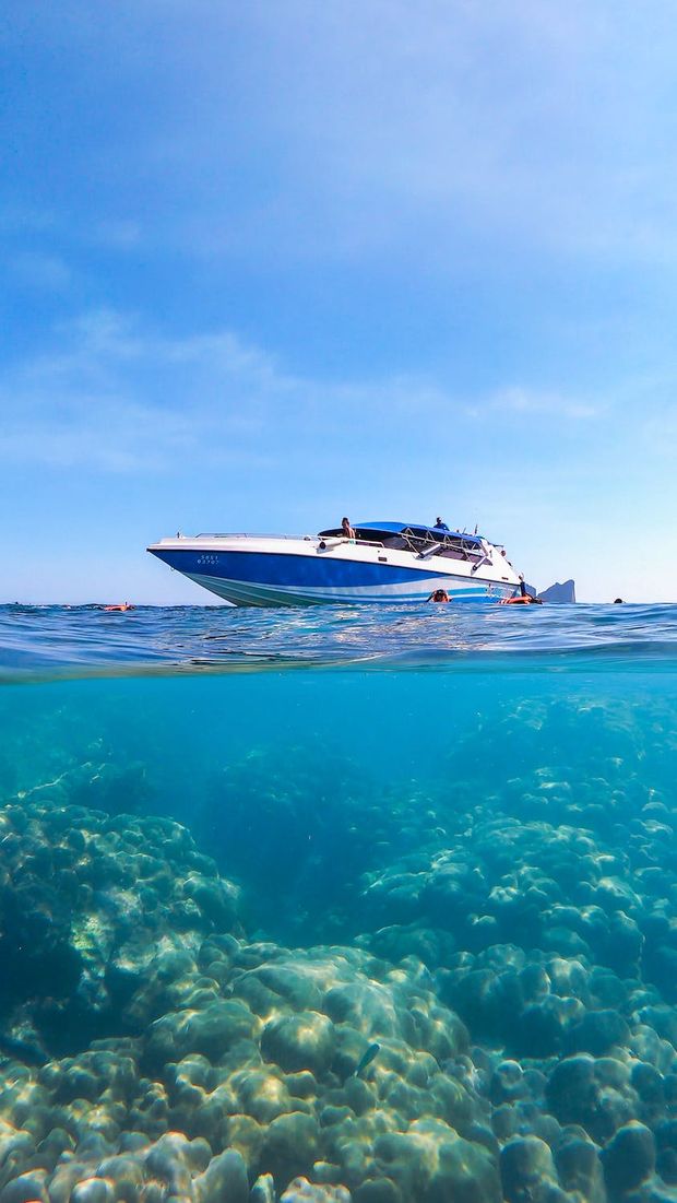 Speedboats can be an option to get to and around the Phi Phi Islands.