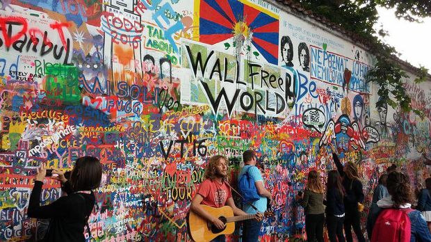 John Lennon wall in Prague.