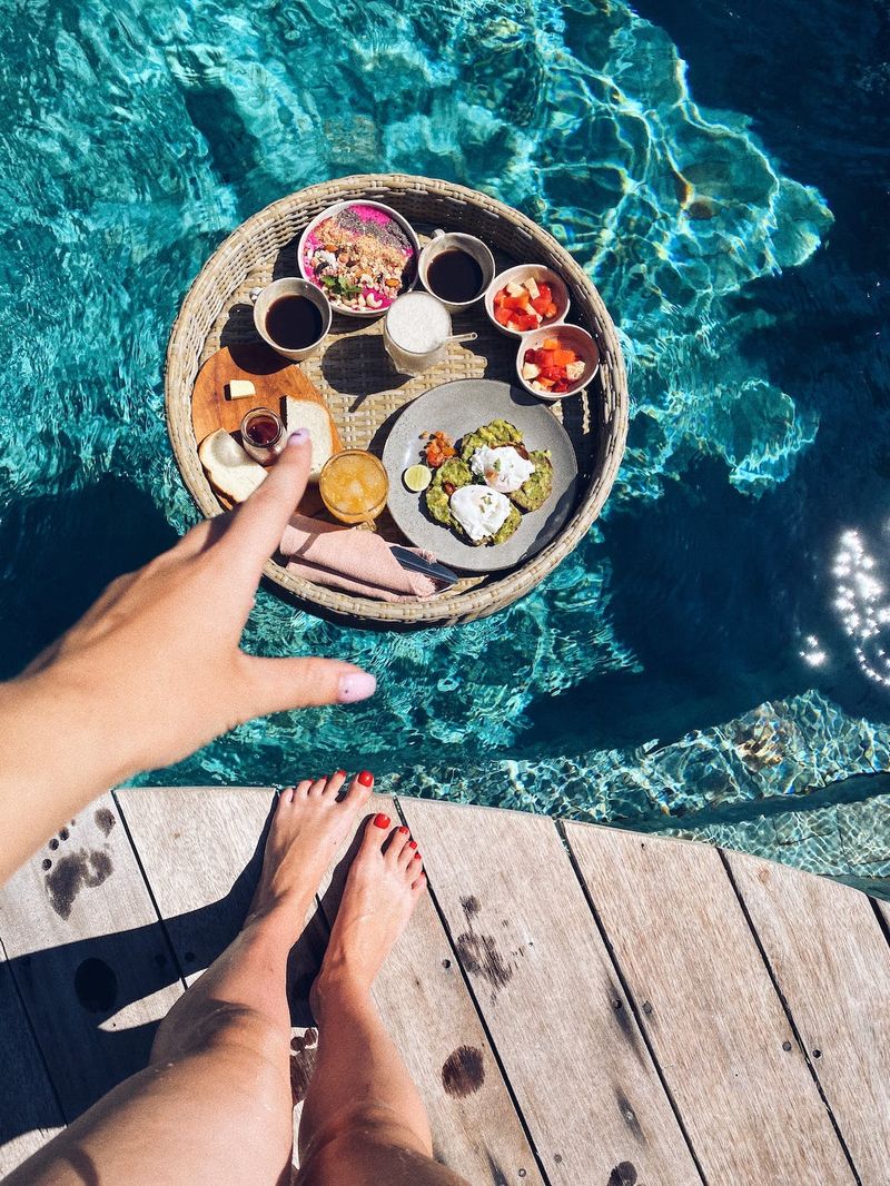 Pool-floating breakfast is just a dream possible in The Maldives!