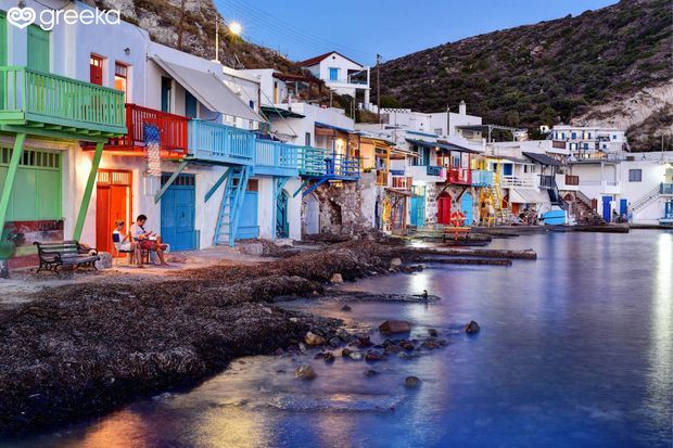 Nightlife in Milos is lively and the atmosphere is great for visitors. Credit: Greeka.com