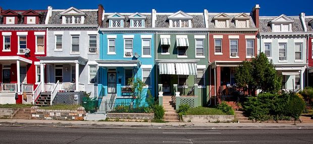 Beautiful emblematic houses in Washington, DC.