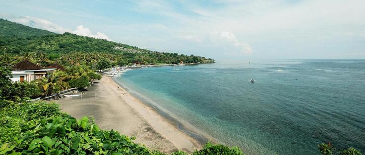 Shot of Amed beach as a great spot for snorkelling