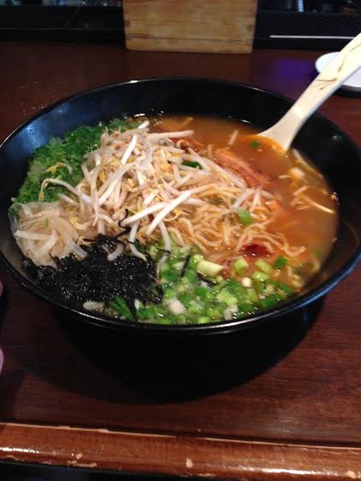 Shot of a spcy noodle soup from Bamee Slow