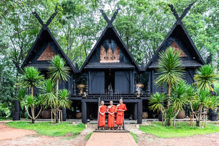 Shot of the The Black temple in Thailand