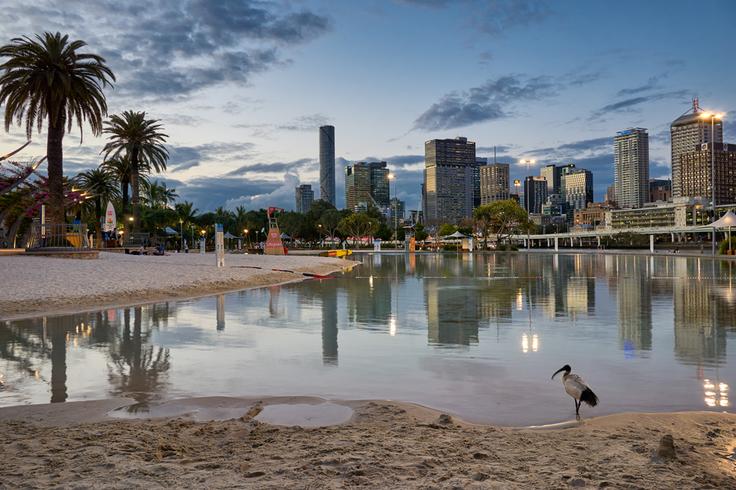 Shot of the city pools in Brisbane City