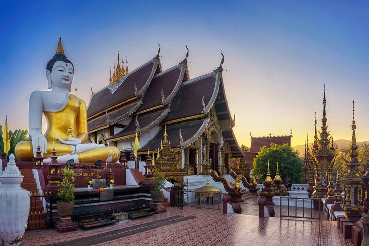 Wat Rajamontean temple displaying the incredible beauty and size of the female Buddha representation