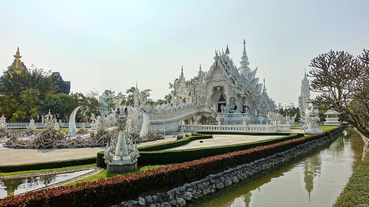 Shot of the White Tmeple in Chiang Rai, Thailand