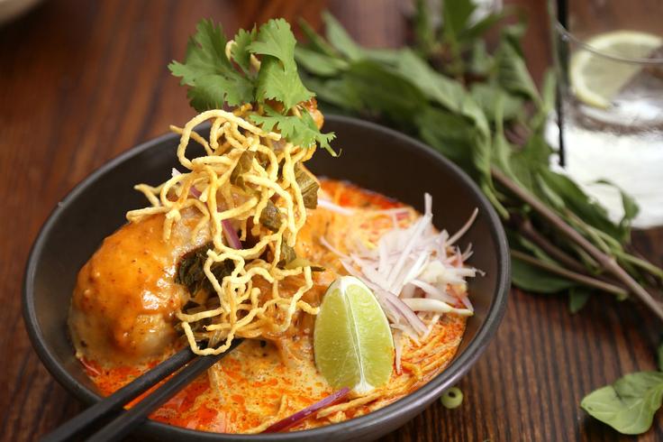 Shot of Khao Soi dish in Chiang Mai