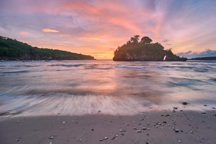 Shot of a sunset from Crystal Bay in Nusa Penida Island