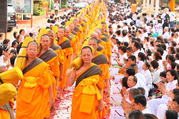 Women cannot touch monks in Bangkok.