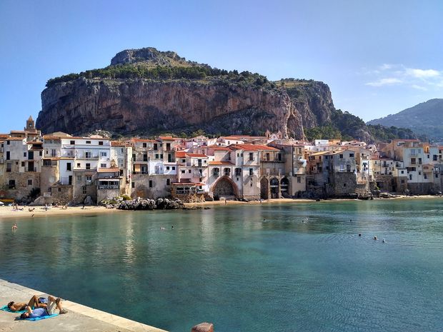 Cefalù iconic sunset view.