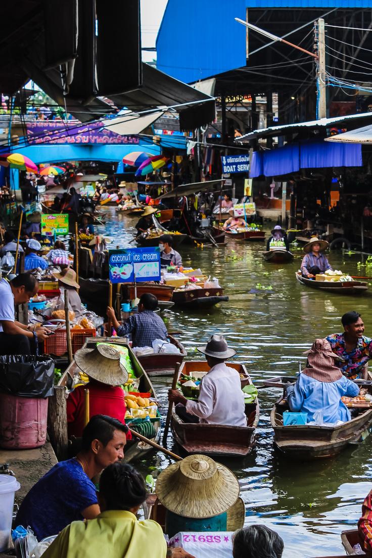 Shot of a traditional floating market in Bangkok