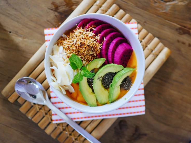 Shot of a fresh fruit bowl in Thailand