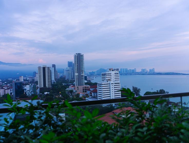 Shot of Georgetown, Penang from a hotel balcony