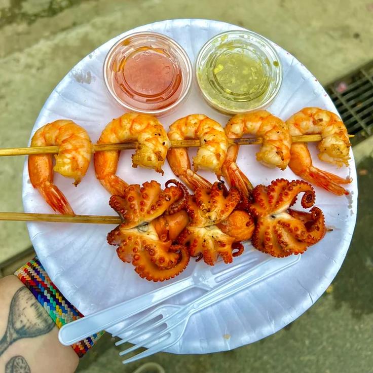 Shot of fried seafood typical from Phuket