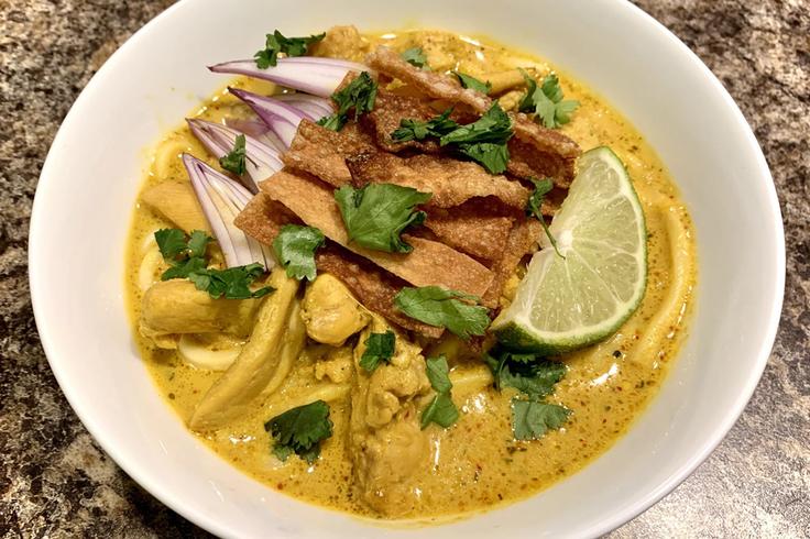 Shot of a Khao Soi dish to show that Chiang Mai is famous for this memorable food