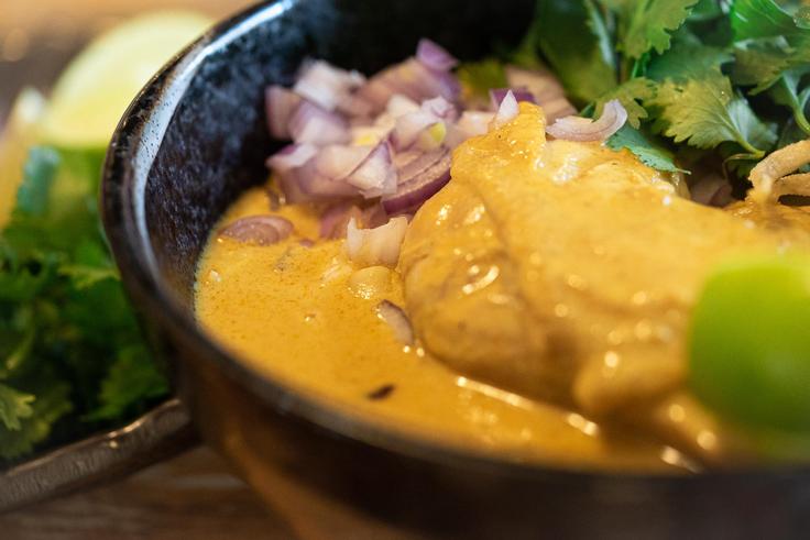 A shot of Khao soi dish, a typical Thai dish in the North part of the country