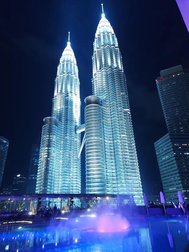 Shot of the Petrona towers at night