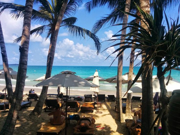 Shot of a beach club right on the ocean in Koh Samui Island