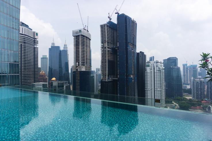 Shot of an infinity pool in an apartment in Kuala Lumpur