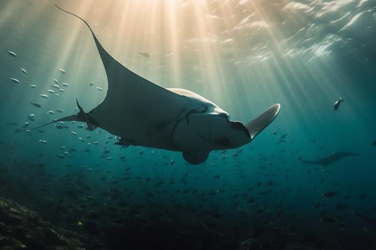 Shot of a manta ray in Bali