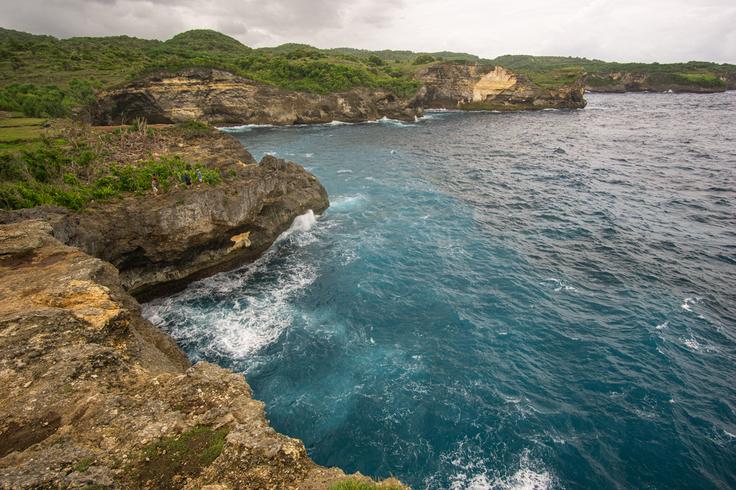 Shot of Manta point from the top of the cliff in Nusa Penida