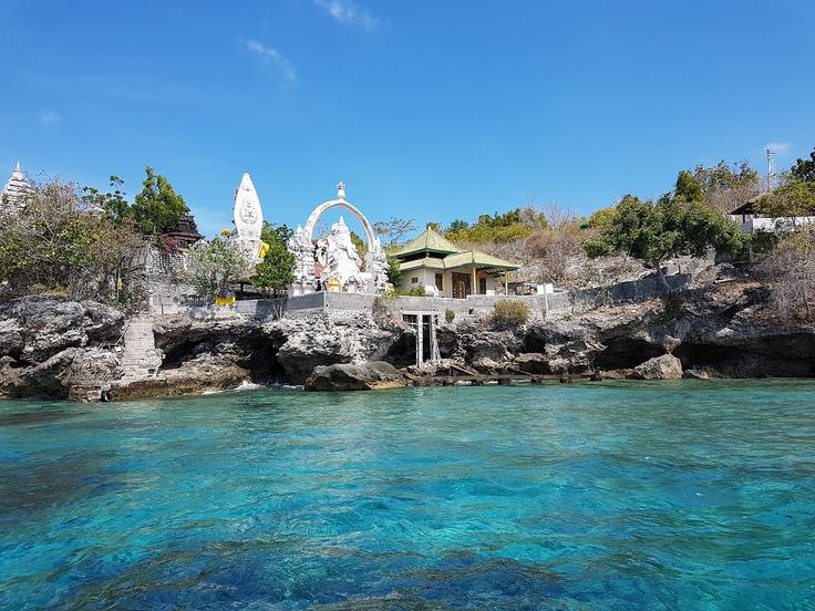 Shot of Menjangan Island from the water as a place to snorkel