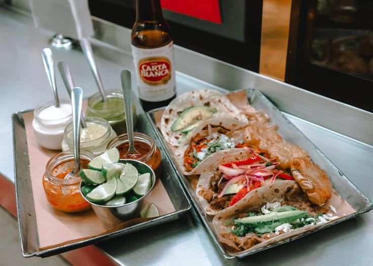 Shot of tacos, the typical Mexican food