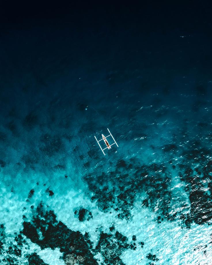 Shot of Nusa Lembongan from a drone