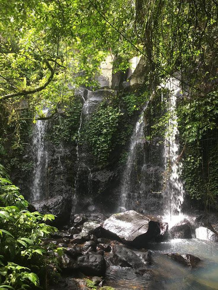 Shot of Peguyangan Waterfall in Nusa Penida