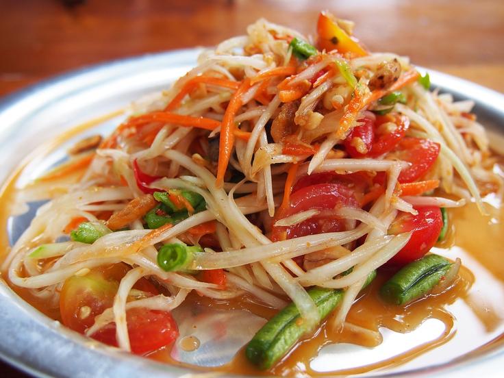 Shot of a papaya salad dish