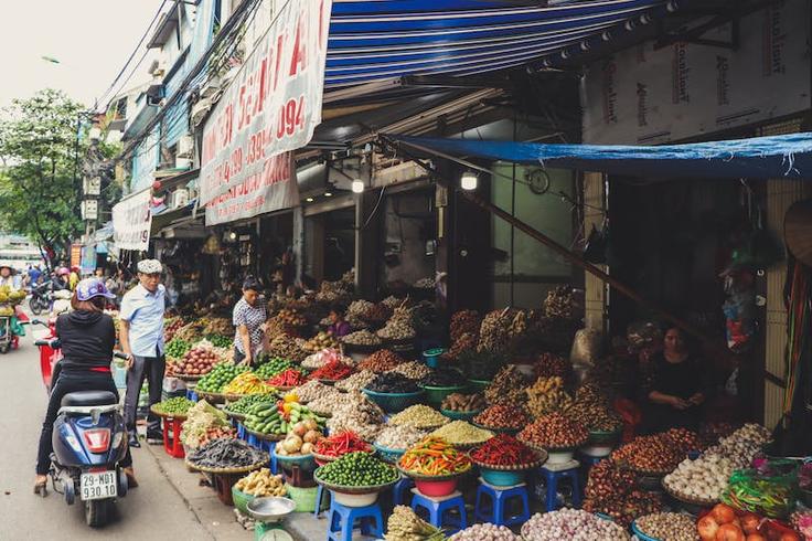 Shot of a street food market in Thailand selling fresh and dried spices and herbs