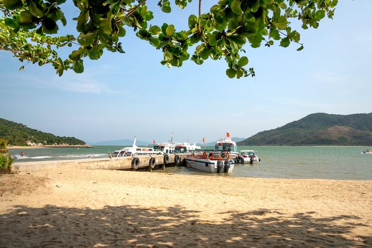 Shot of speedboats in the pier of Koh Samet Island