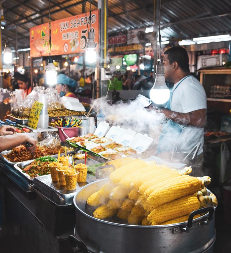 Shot of a street food market in Phuket