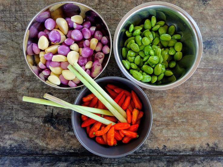 Shot of shallots and chillis showcasing Bali's basic cuisine