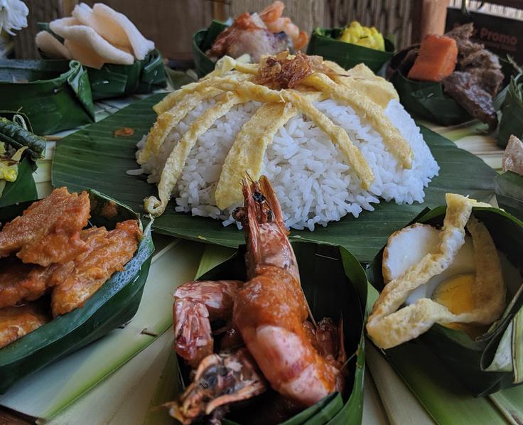 Shot of Jimbaran-style seafood in Bali