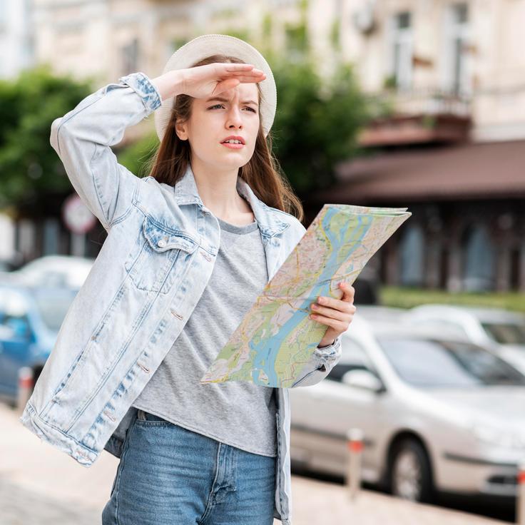 Shot of a girlbeing lost and showcasing that there are unsafe areas in Bali