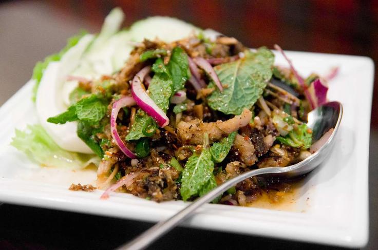 Shot of a Thai beef salad to show the tangy flavours of Thai food