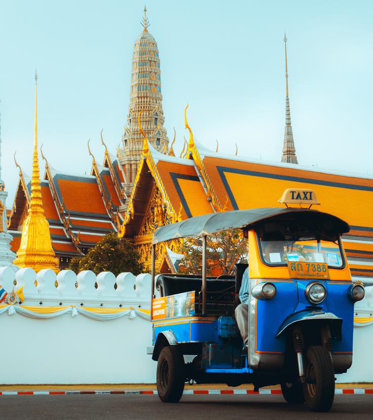 Shot of a tuk tuk from Bangkok, a cheap way to move around