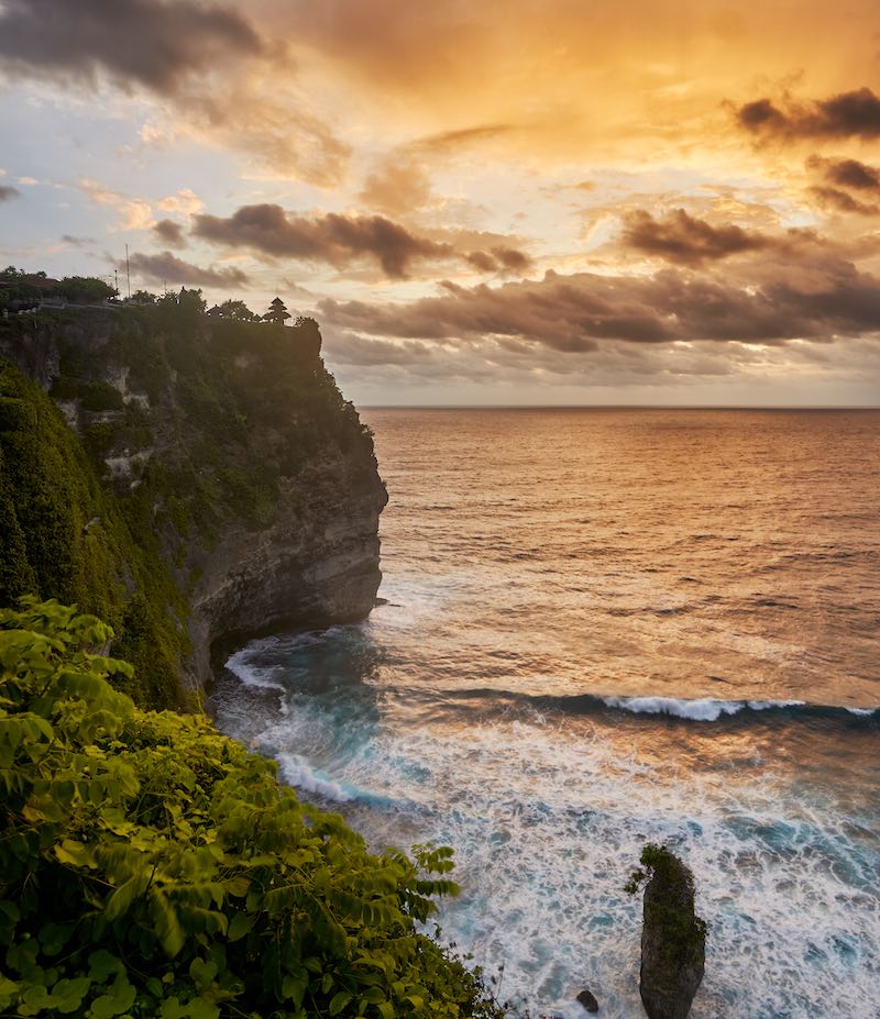 Uluwatu cliffs at sunset