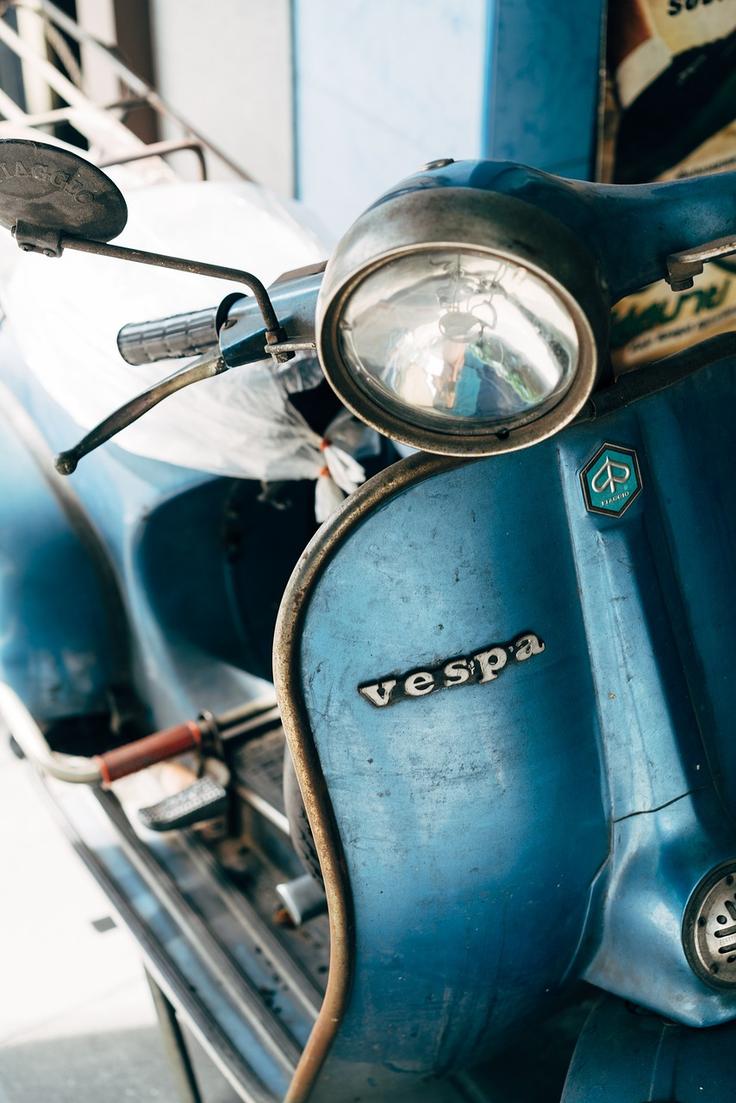 Shot of a blue moped showing the cheapest and best way to get around Thailand