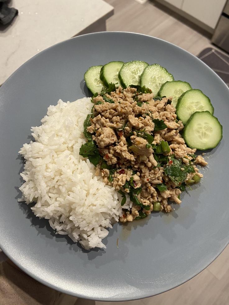 Shot of a Larb Salad dish