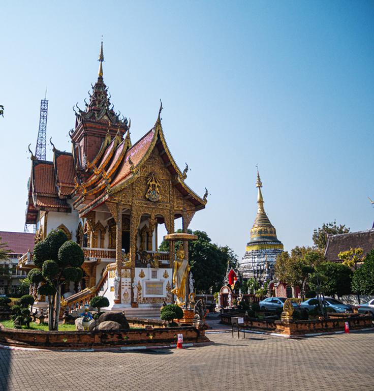 Shot of Wat Buppharam temple