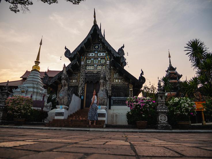 Shot of the back end pagoda at Wat Chedi Luang temple