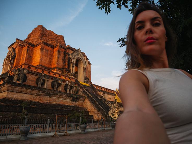 Shot of Wat Chedi Luang temple