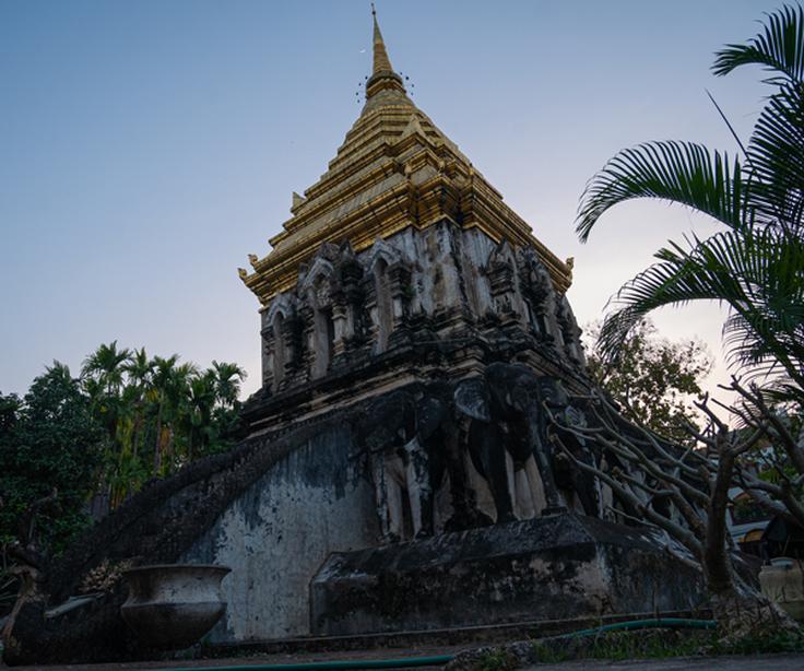 Shot of Wat Chiang Man temple chedi