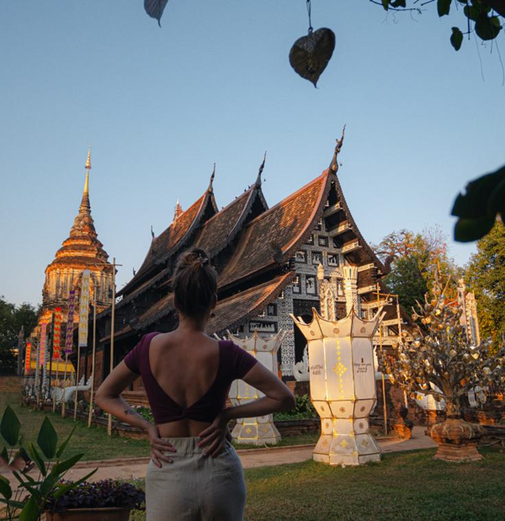 Shot of Wat Lok Molee temple