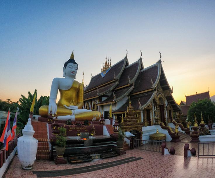 Shot of Wat Rajamontean temple